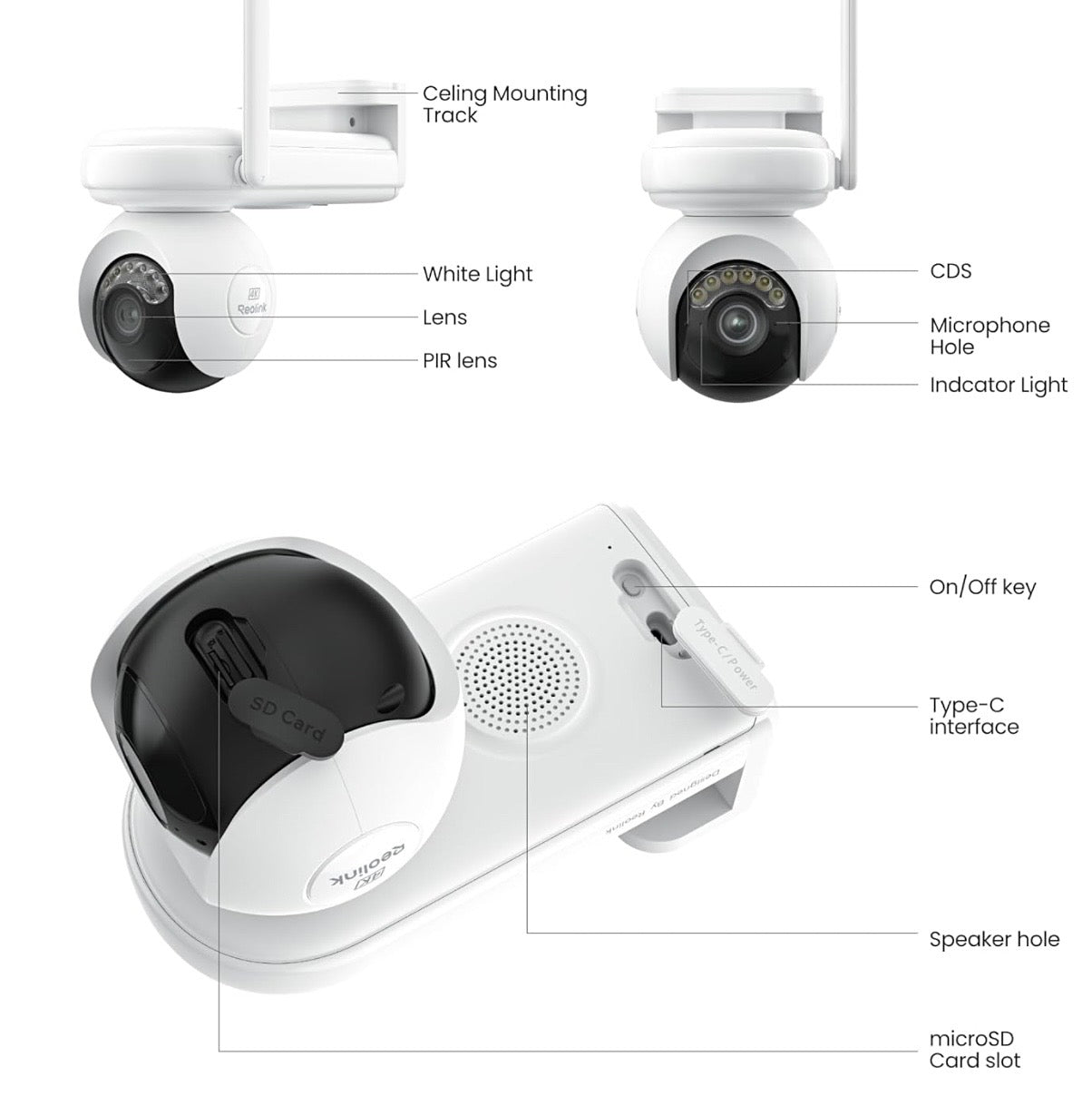 Reolink Atlas PT Ultra - 4K 360° Pan & Tilt Long Lasting Battery Camera with Pre-recording