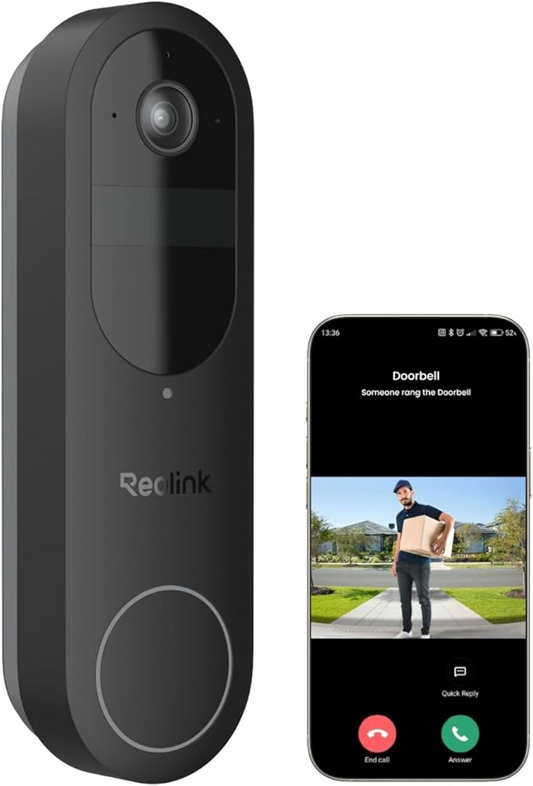 Reolink Video Doorbell (Battery) Smart 2K Dual-Band Wi-Fi Battery Doorbell with 1：1 Head-to-Toe View